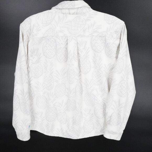 Chubbies‎ Shirt Mens Medium White Gray Pineapple Button Up Long Sleeve Flannel - Picture 13 of 14